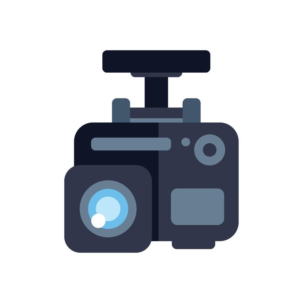 Dashcam recording traffic while driving on road trip vector