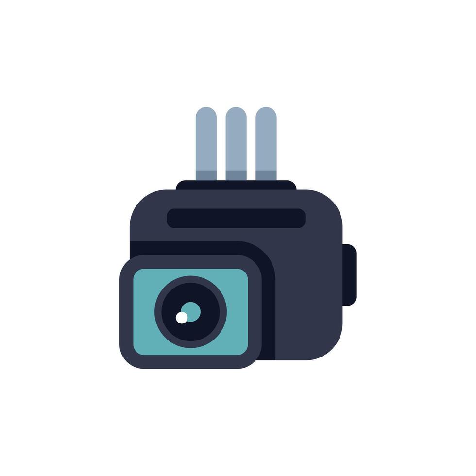 Modern action camera capturing extreme moments in high definition vector