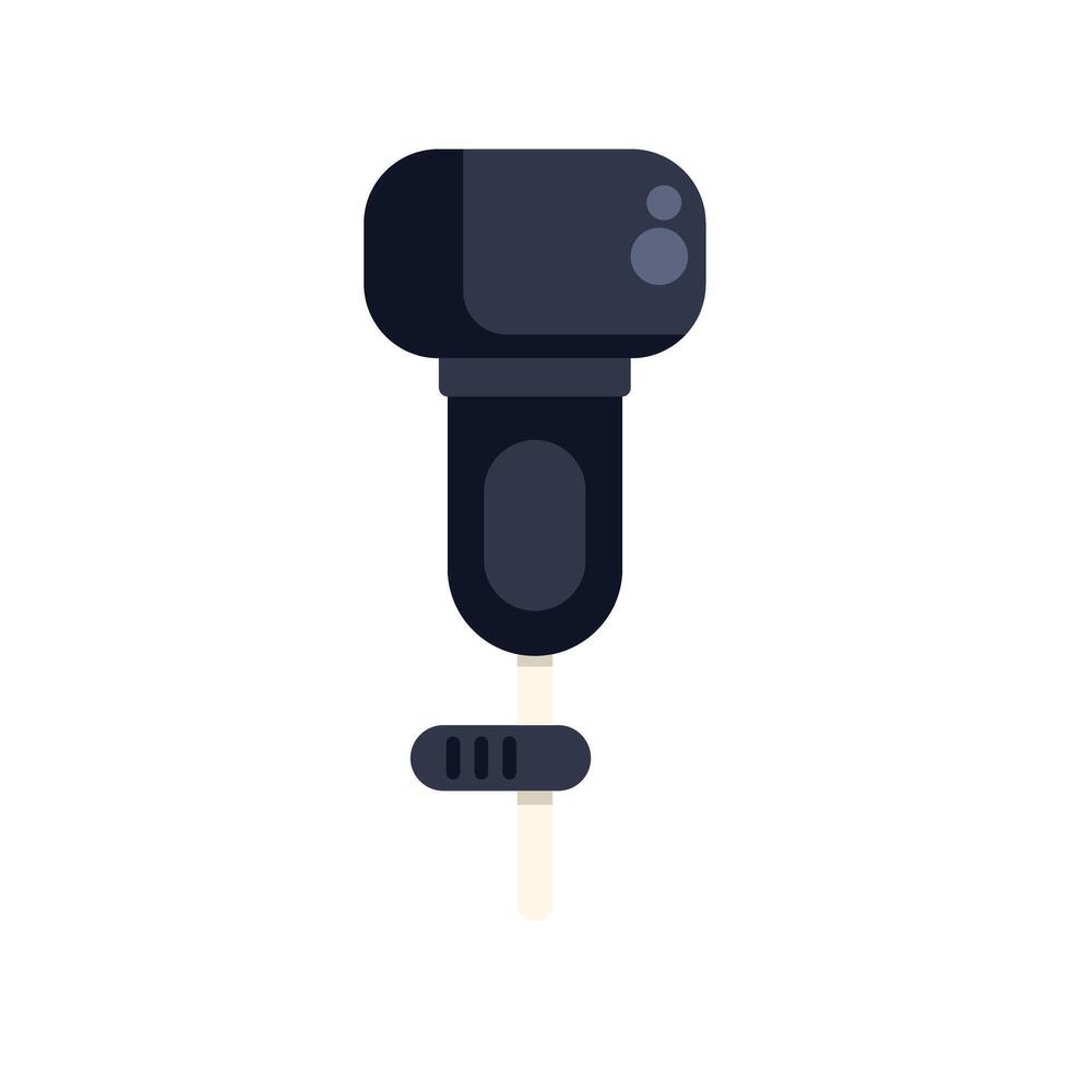 Black immersion blender standing on white background vector