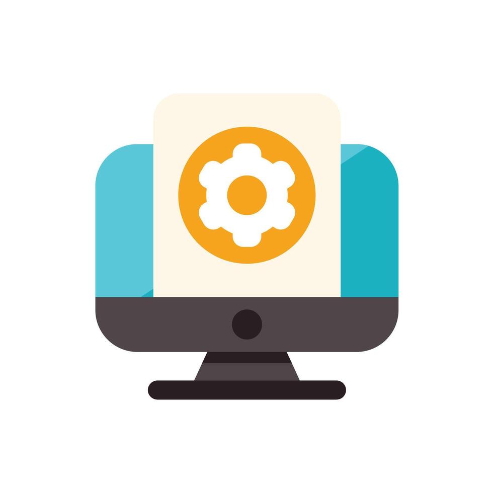 Desktop computer displaying settings configuration interface vector