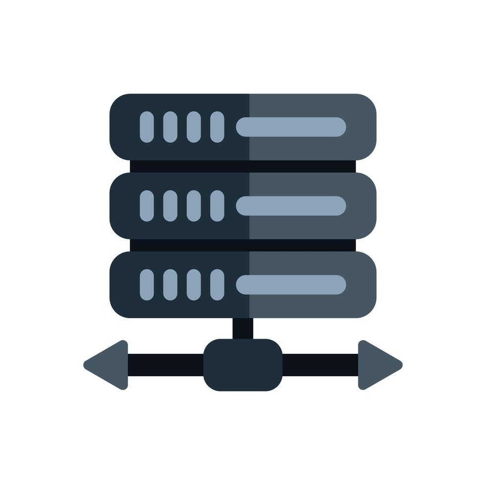 Data transferring between servers icon showing data backup and recovery vector