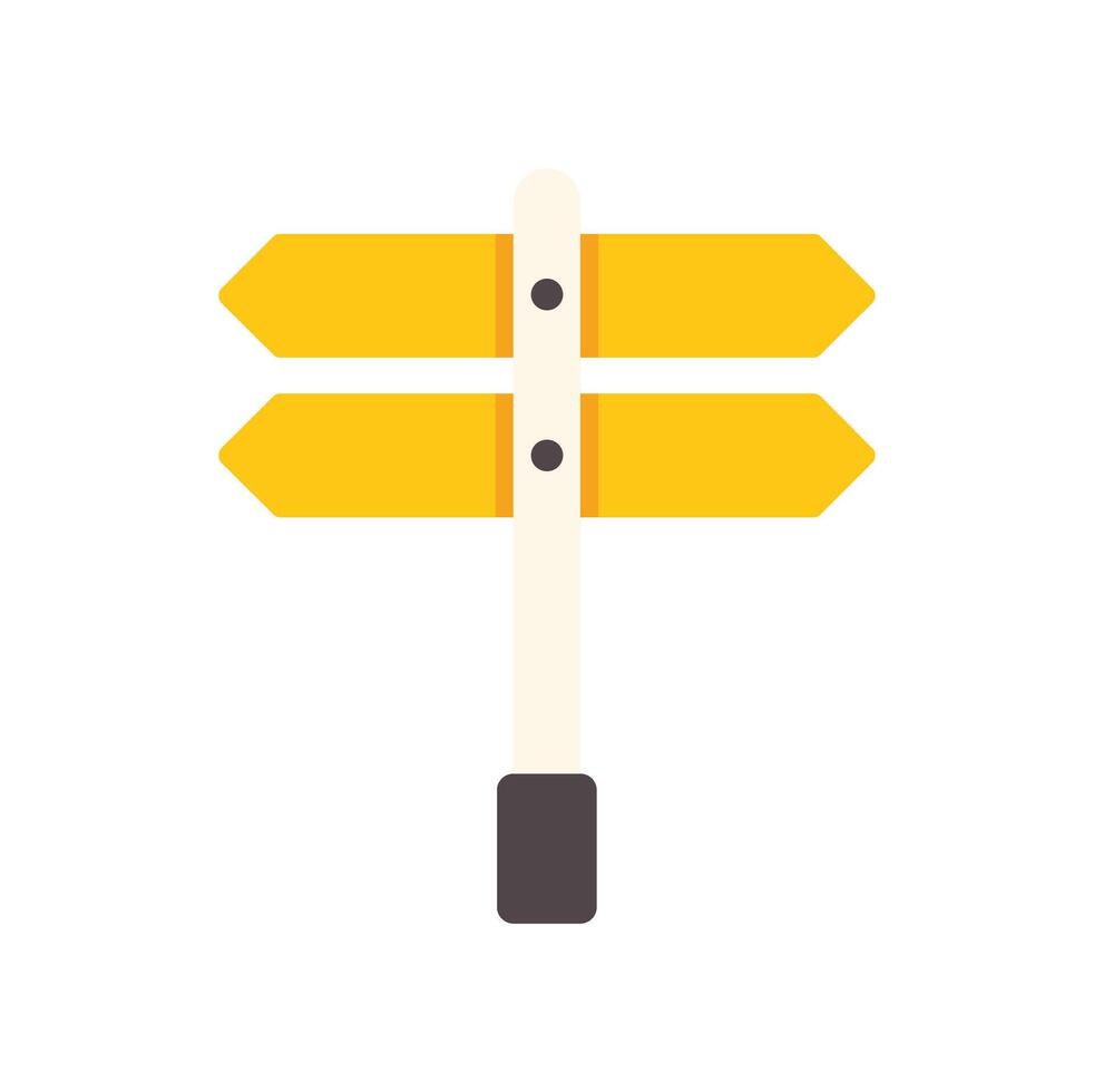 Empty wooden directional signpost pointing two opposite directions vector