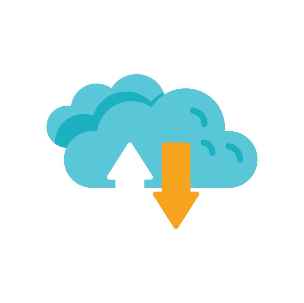 Cloud computing data storage uploading downloading icon vector