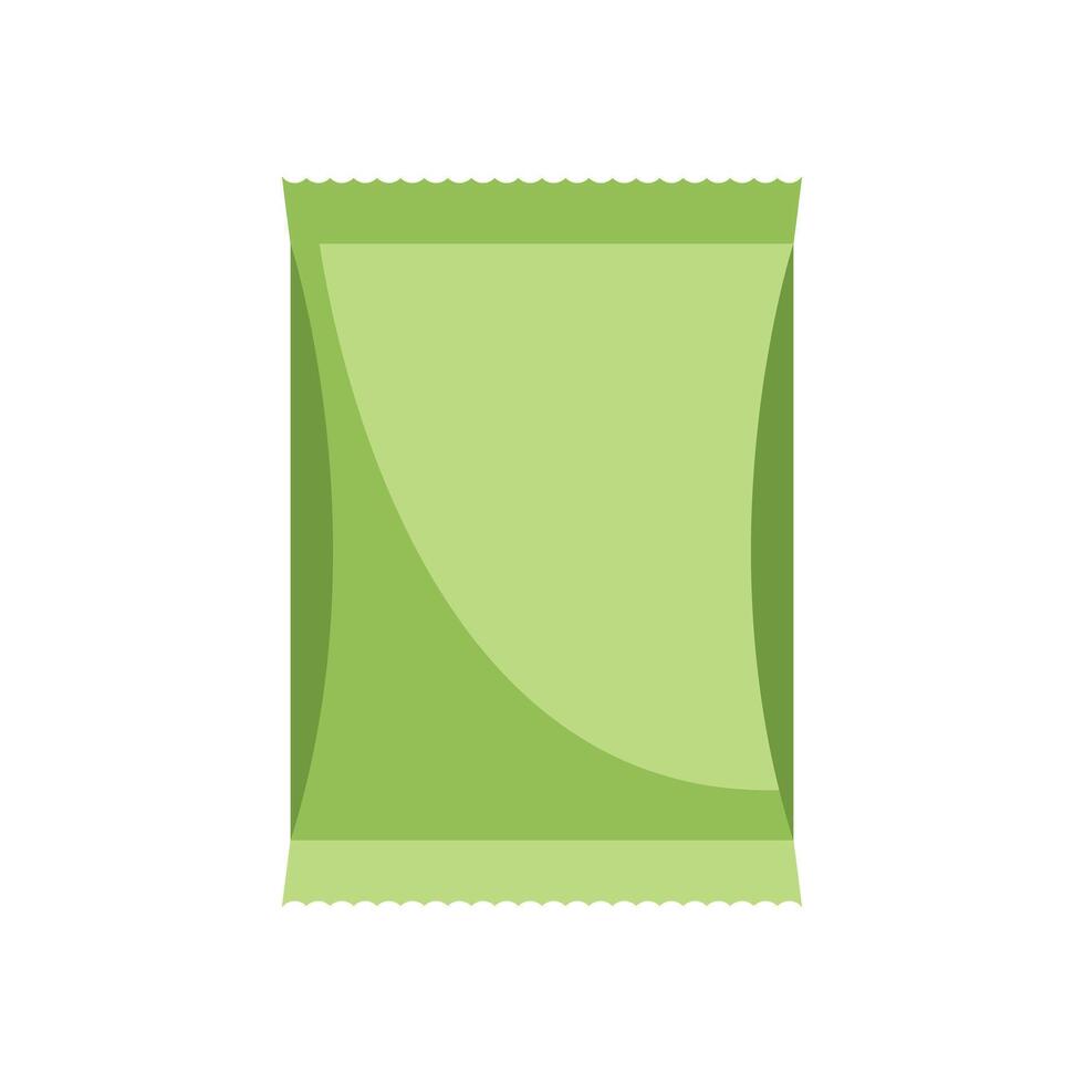 Green blank foil food packaging packaging bag with clipping path vector