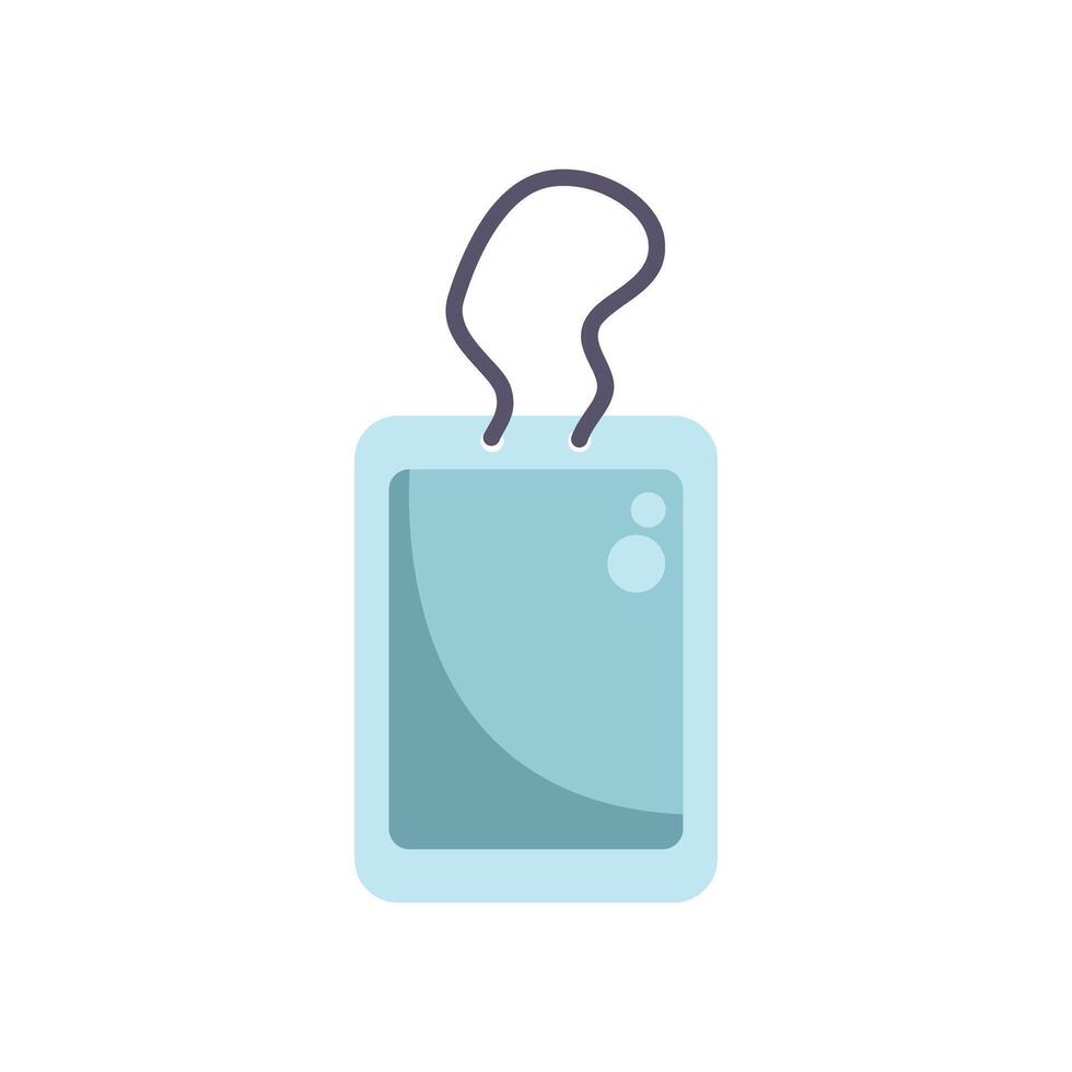 Blue id card hanging on lanyard with blank space for text vector