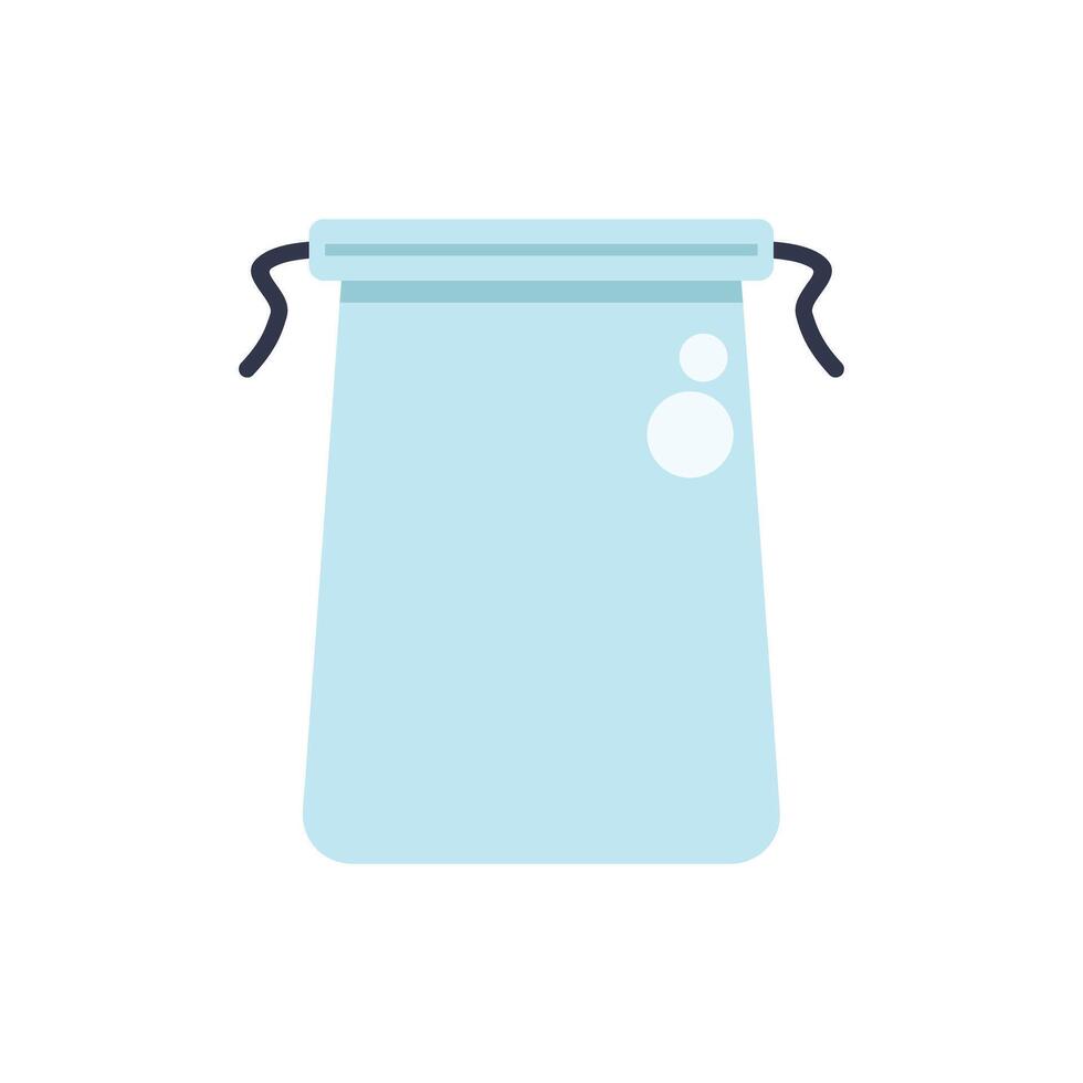 Blue cloth bag with drawstring closing standing upright vector