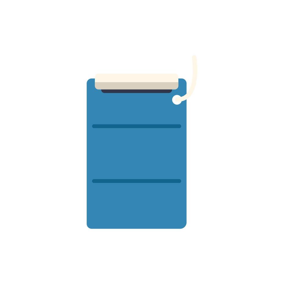 Blue inflatable tourist mat for camping is folded and hanging on white background vector