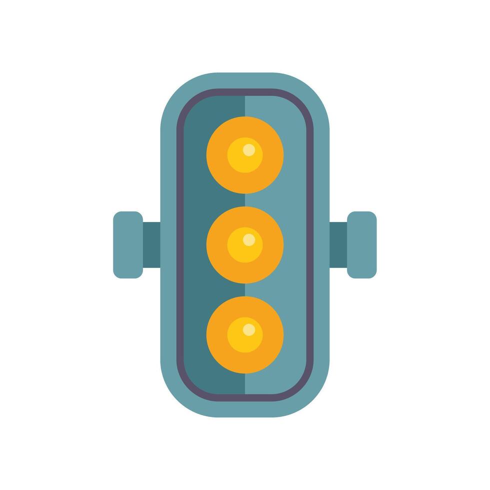 Traffic light showing yellow lights on white background vector