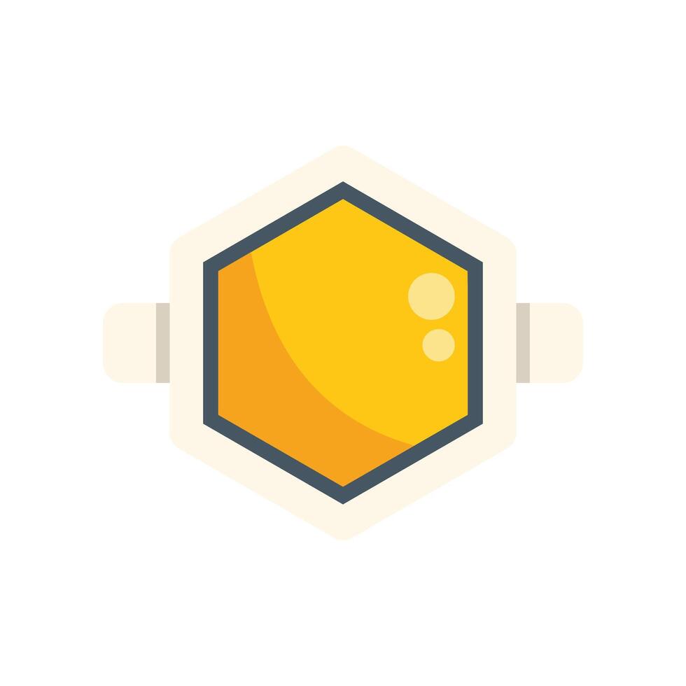 Honeycomb with honey dripping from wooden stick icon vector