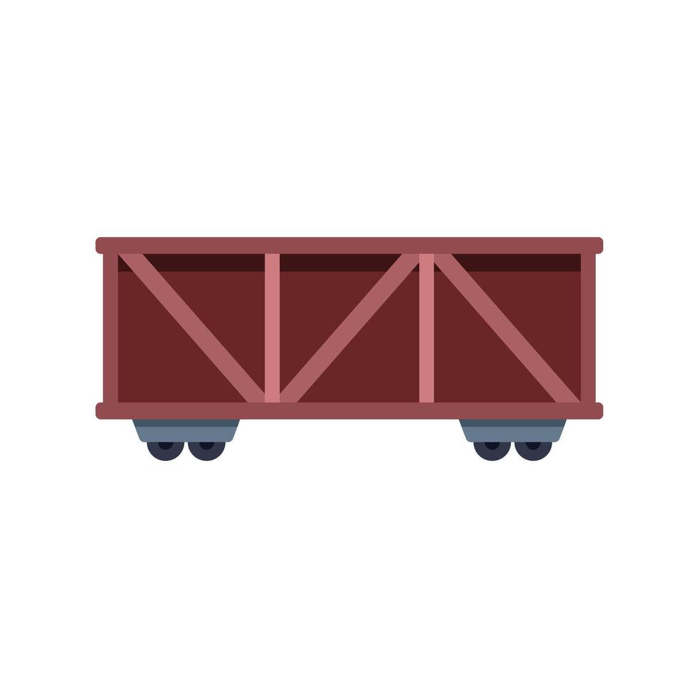 Empty open wagon train car delivering cargo railroad transportation vector