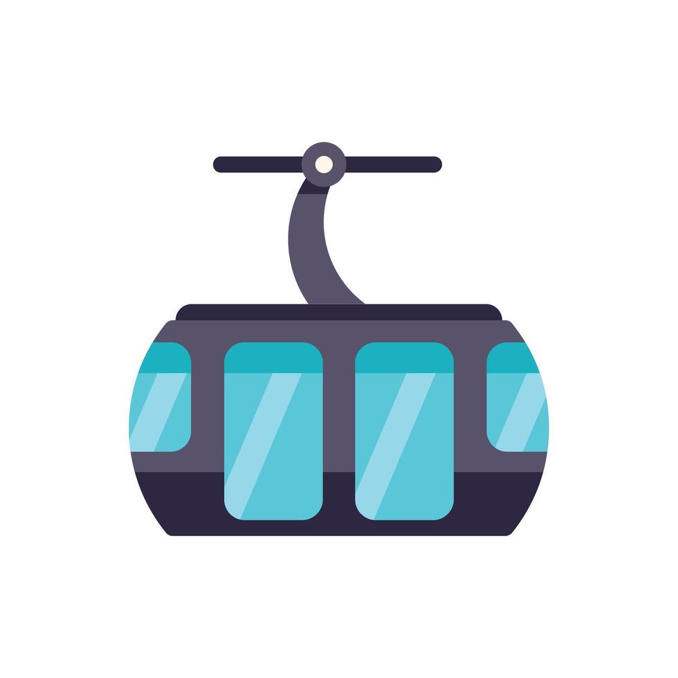 Cable car taking tourists up mountain landscape vector
