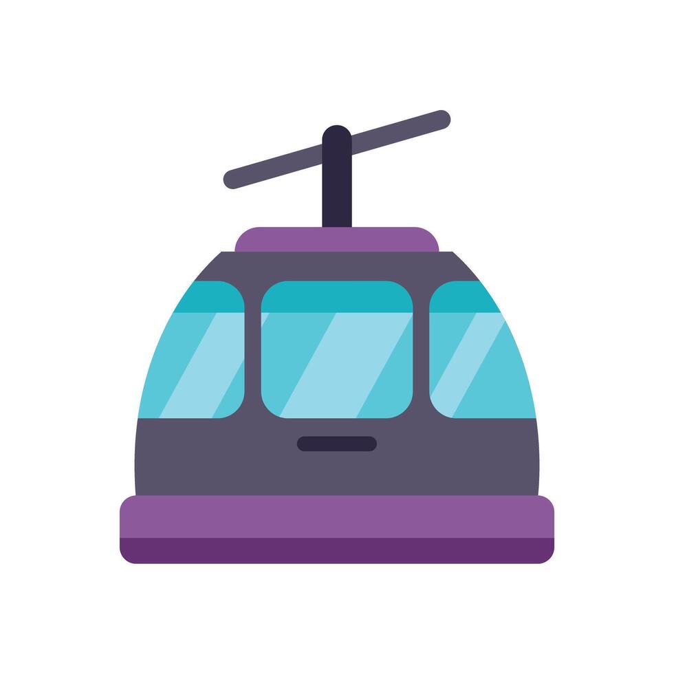 Cable car moving on ropeway in amusement park vector