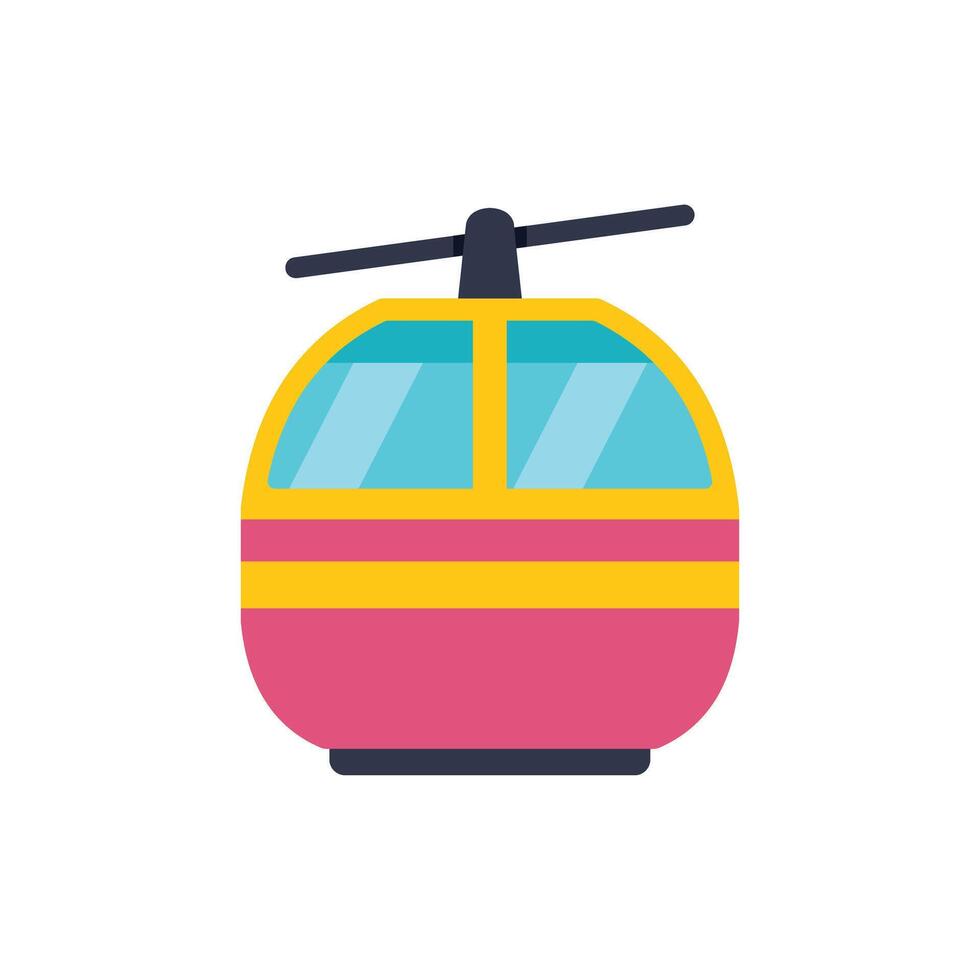 Cable car gondola moving upwards to ski resort in mountains vector