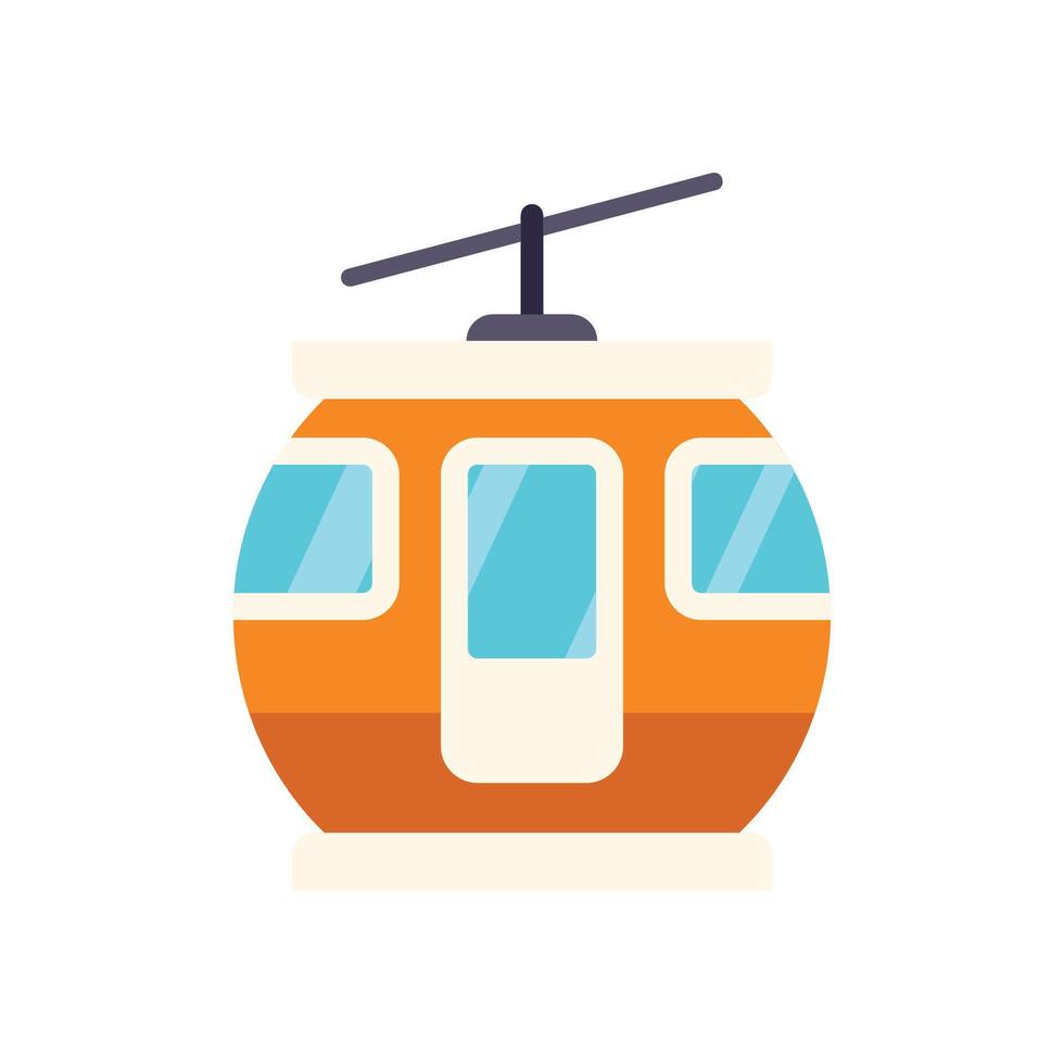 Modern round shape cable car taking passengers up the mountain vector