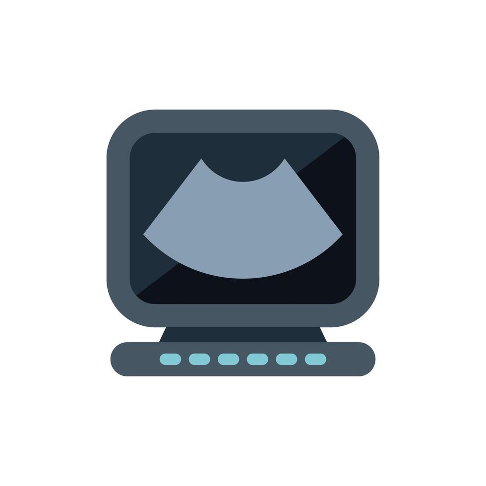 Ultrasound machine displaying sonogram for medical diagnosis vector