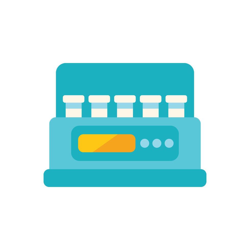 Laboratory equipment analyzing medical samples with test tubes vector