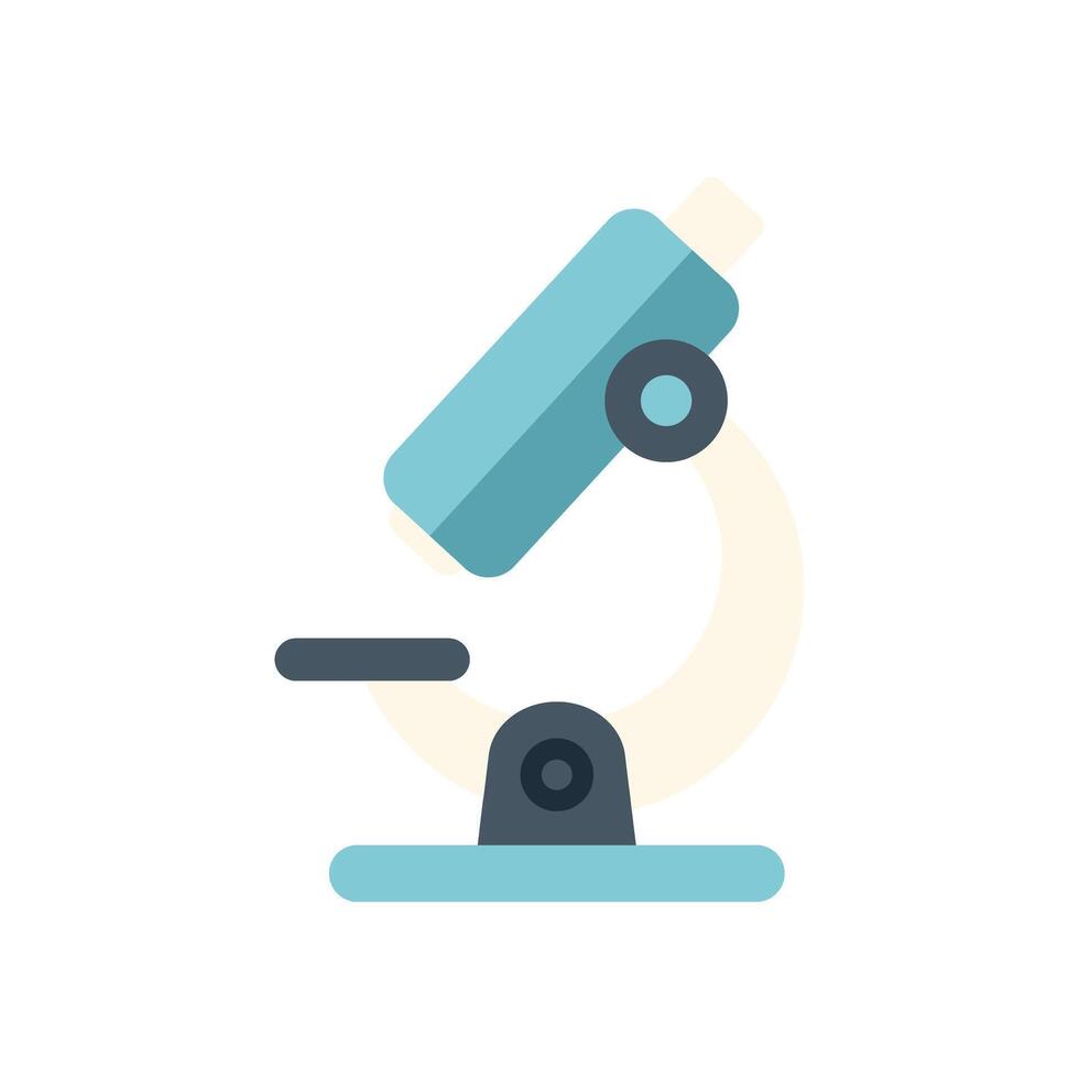 Blue microscope standing on a laboratory table vector