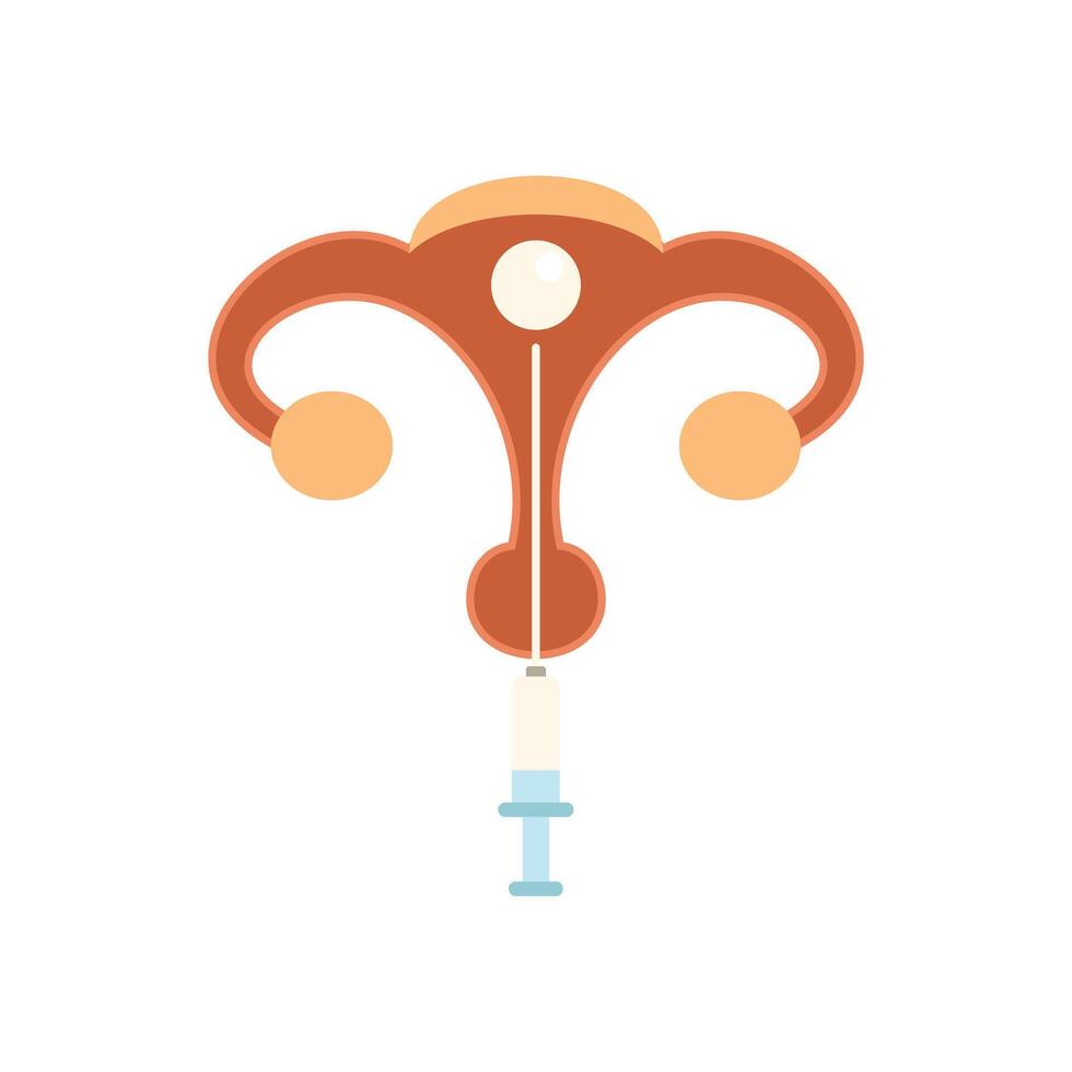 Human reproductive system receiving injection with syringe vector