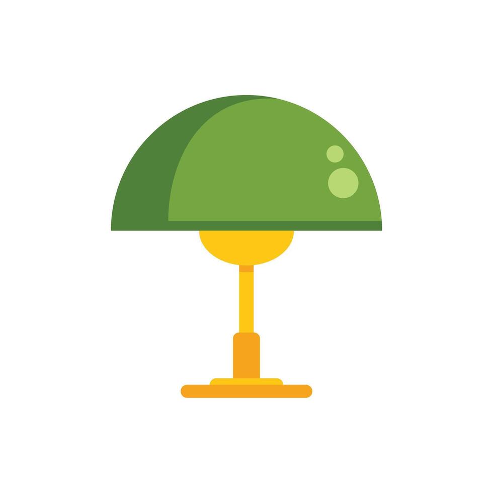 Green desk lamp standing on white background vector