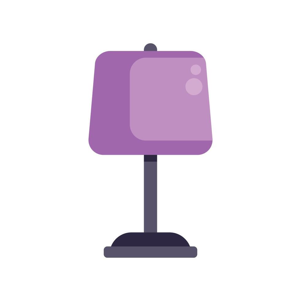 Purple bedside table lamp standing on floor lighting room vector