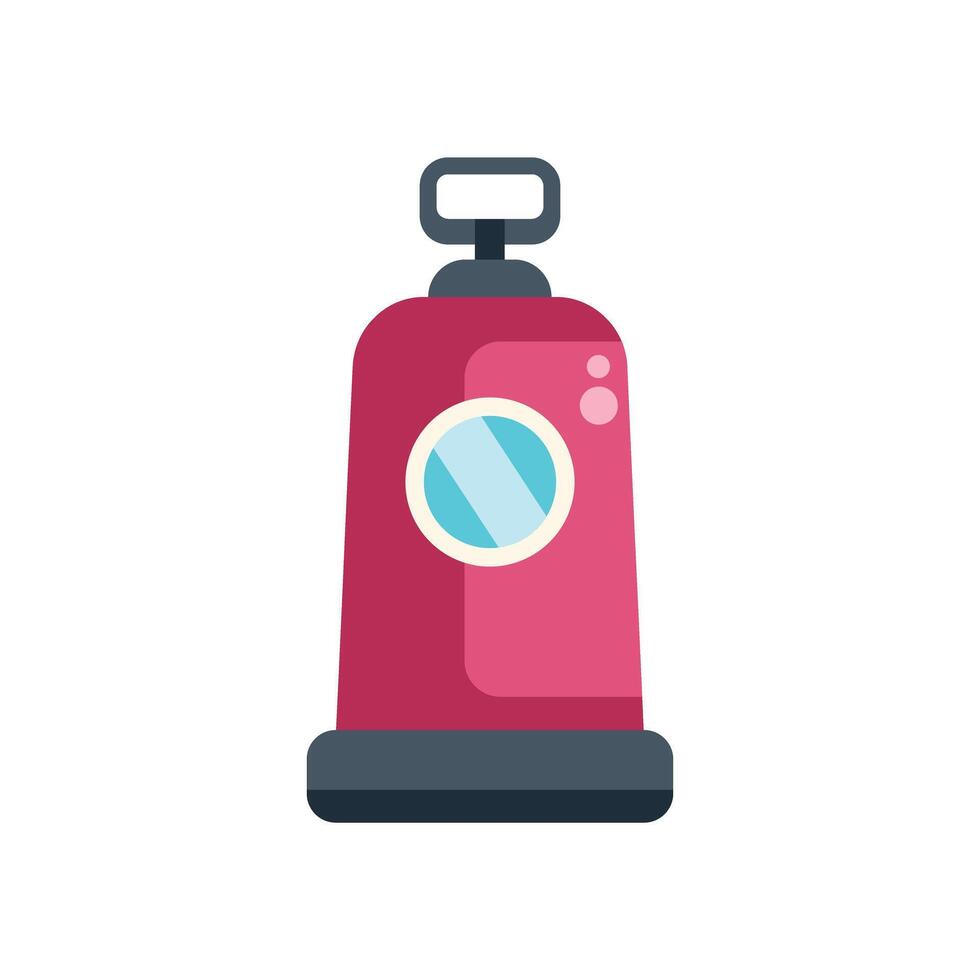 Red oxygen tank for diving with one window and handle vector