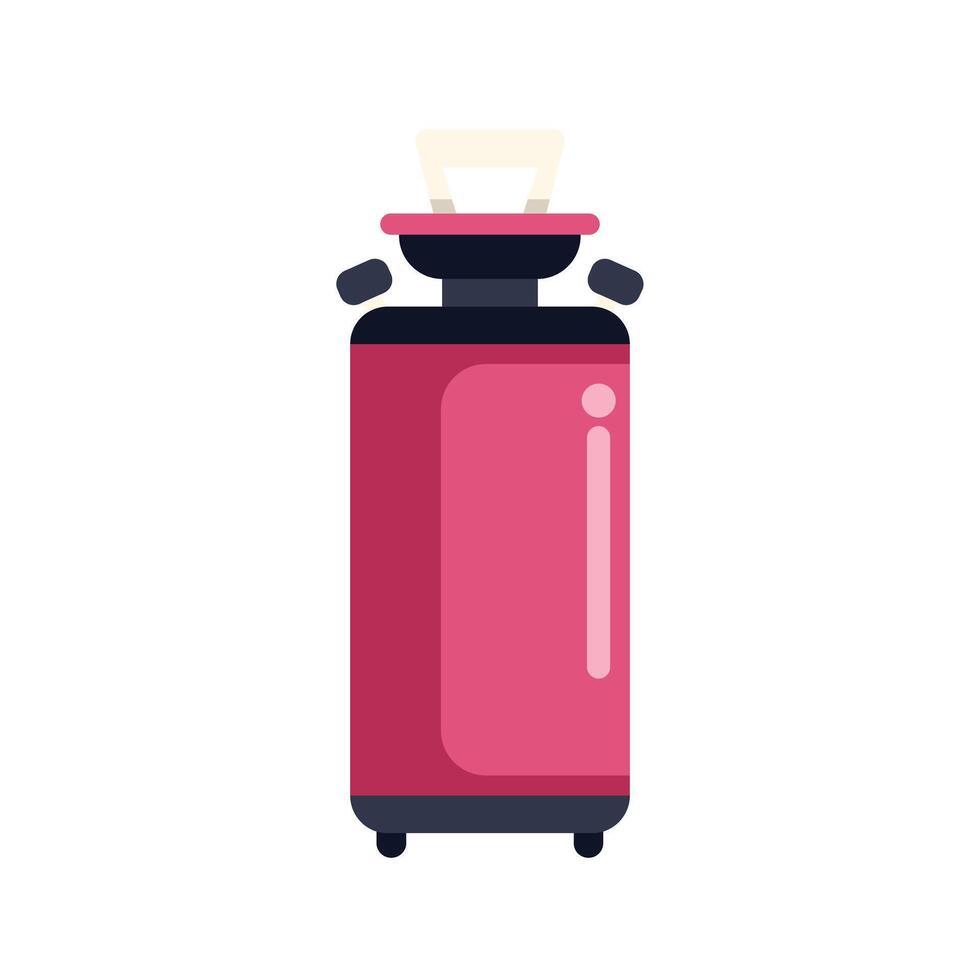 Pink water cooler dispenser standing on white background vector