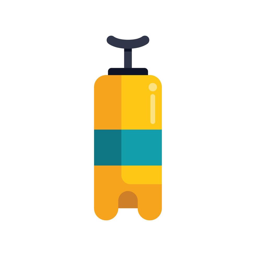 Yellow oxygen tank for diving isolated on white background vector