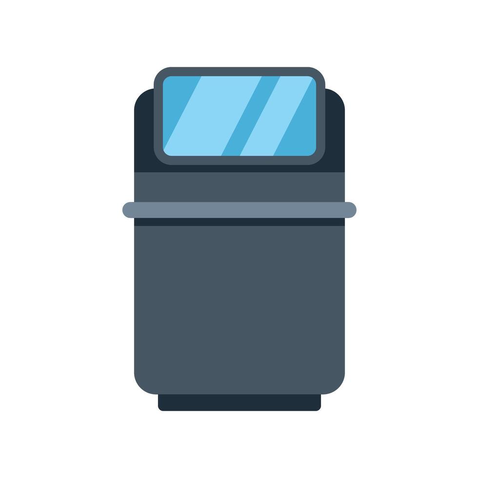 Modern trash can with automatic lid opening system vector