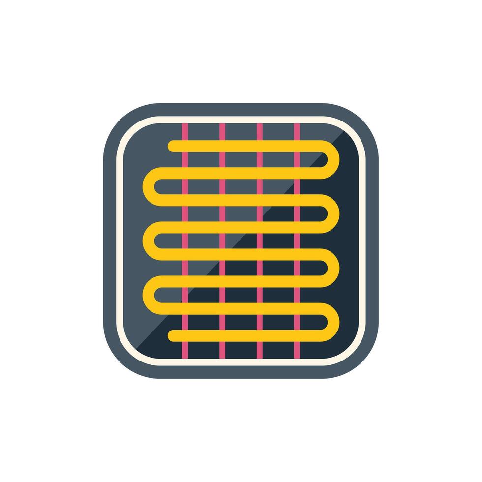 Warm floor heating system providing comfortable warmth in home vector
