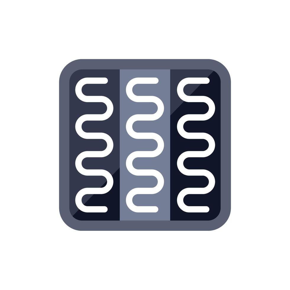 Orthopedic mattress showing filling layers icon vector