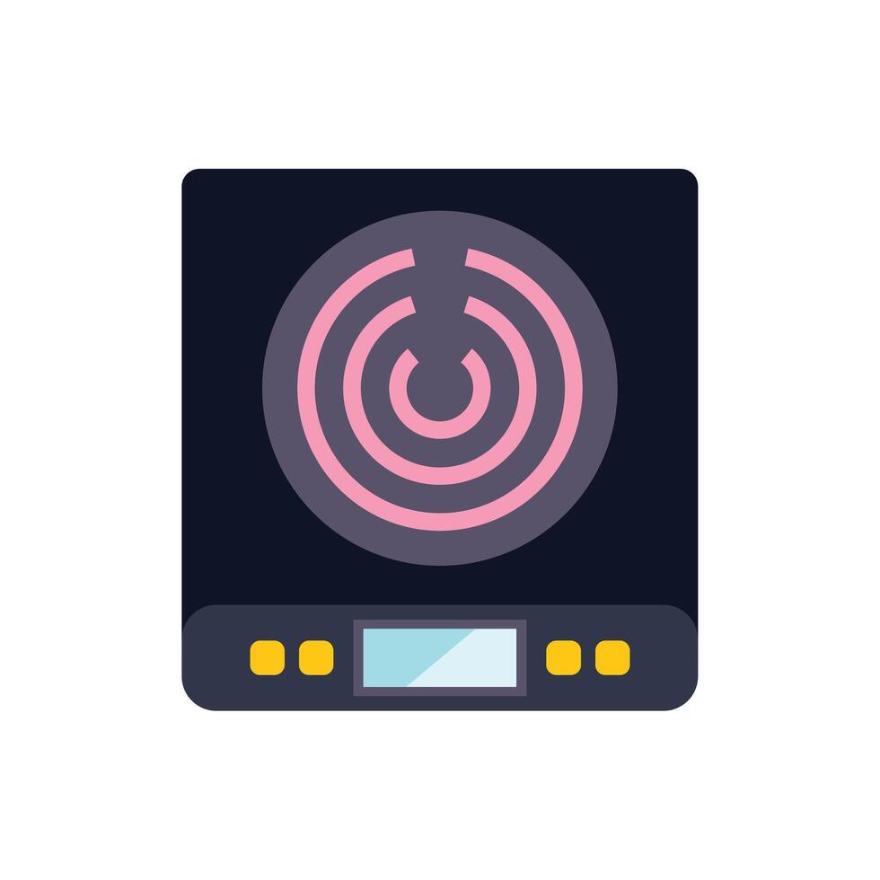Modern induction cooker showing heating element icon vector