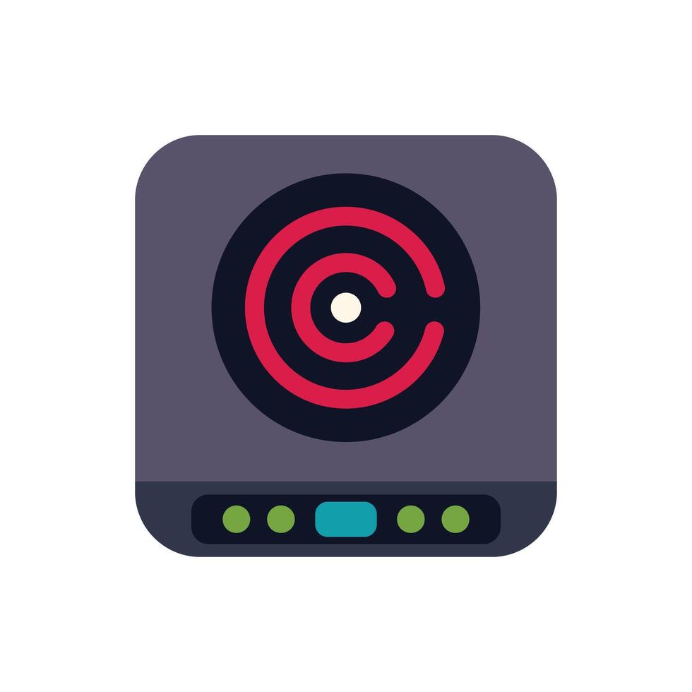 Modern induction cooker showing heating zones icon vector