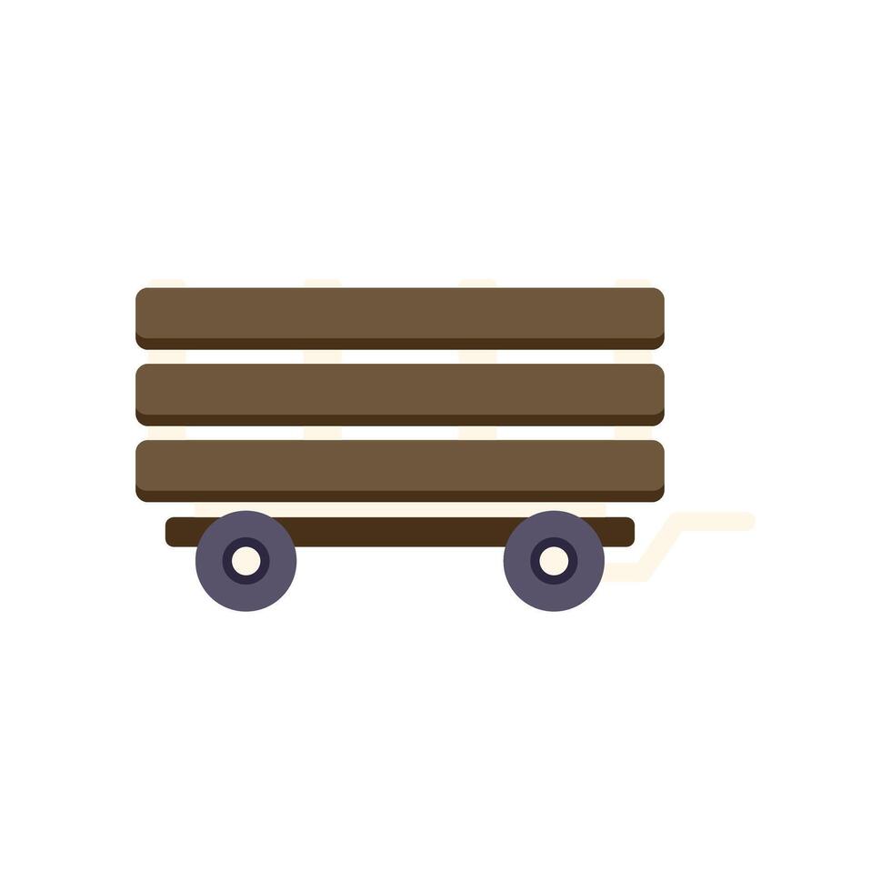 Empty wooden cart with four wheels standing still vector