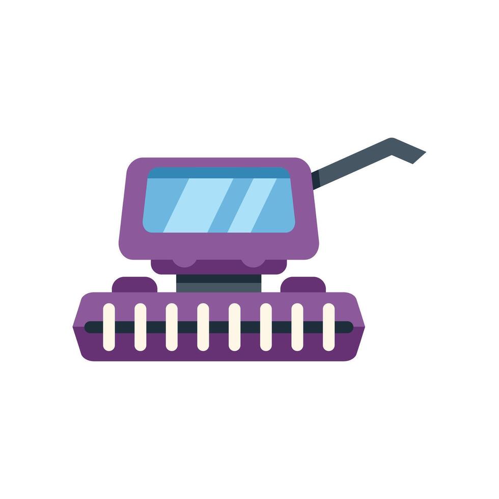 Combine harvester harvesting wheat in field flat icon design vector