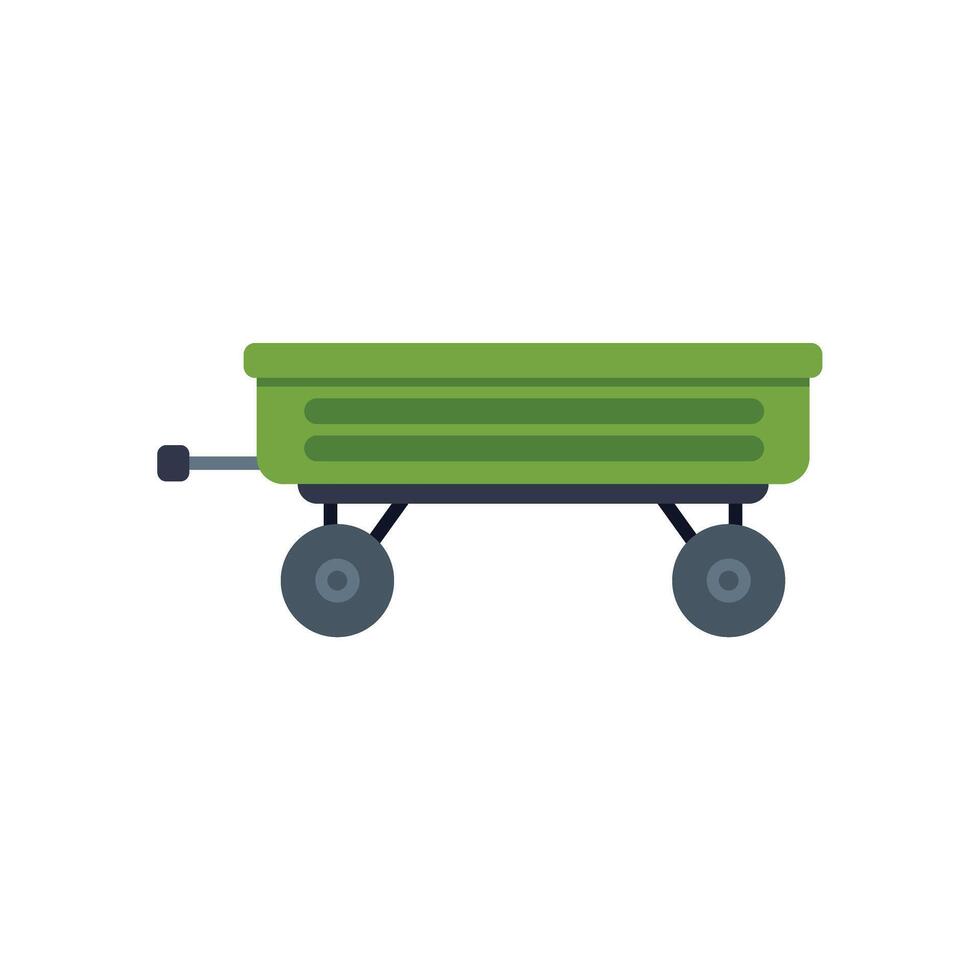 Green farm tipper trailer isolated on white background vector