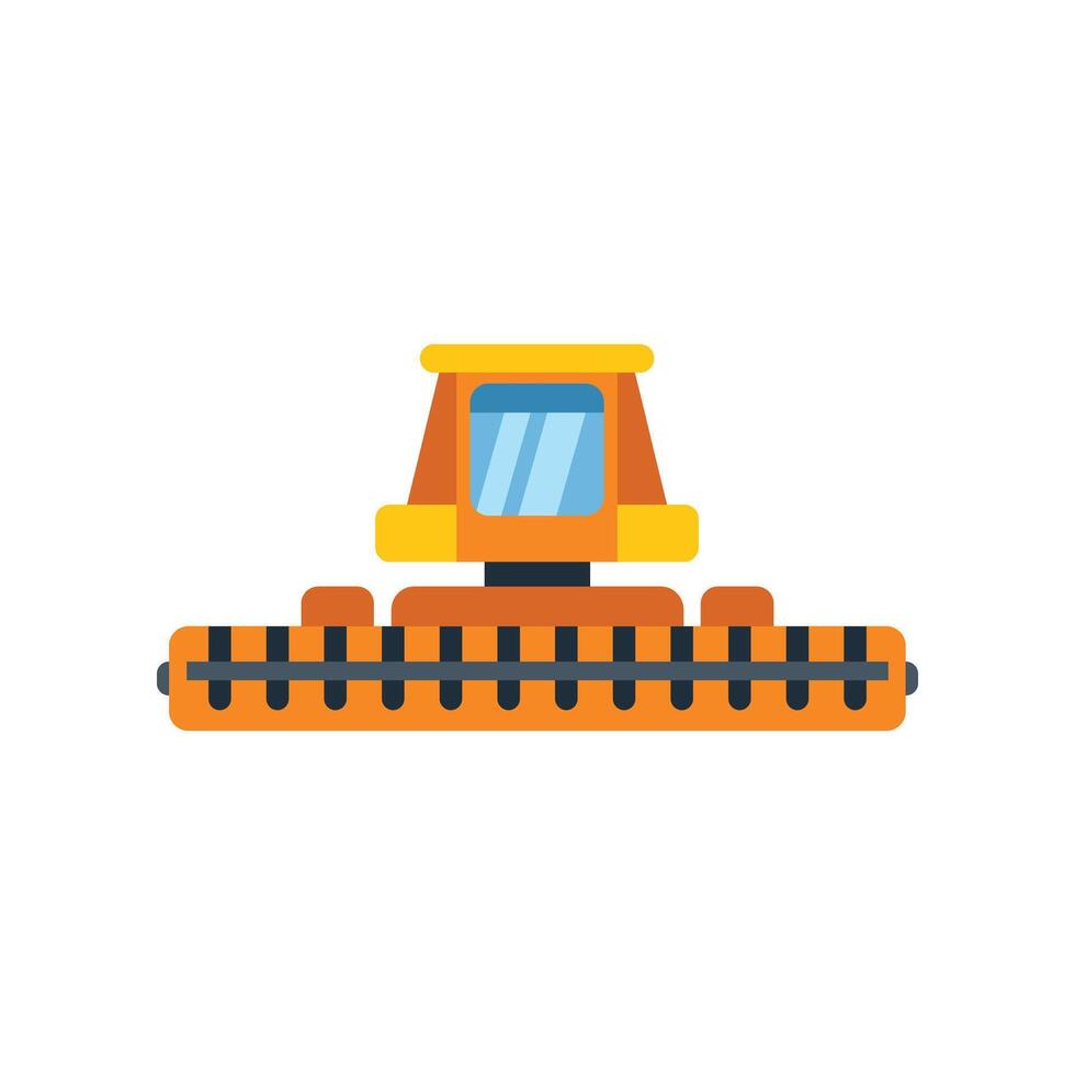Rail grinding machine maintaining railroad tracks in flat style vector
