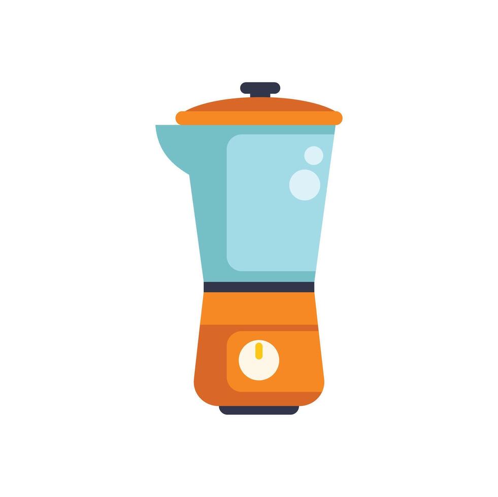 Orange and blue blender preparing a smoothie vector