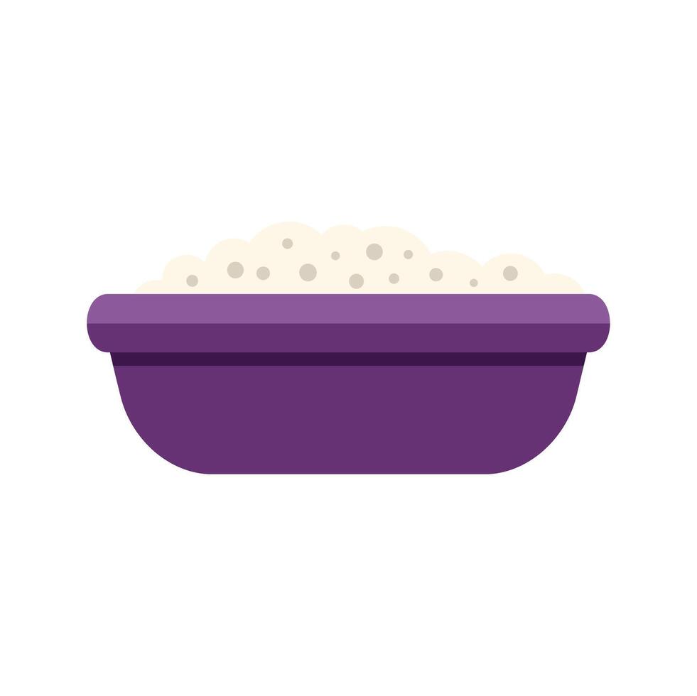 Purple basin filled with soapy water for laundry vector