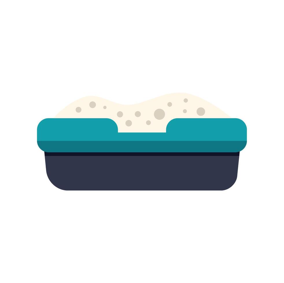Cat litter box full of sand side view vector