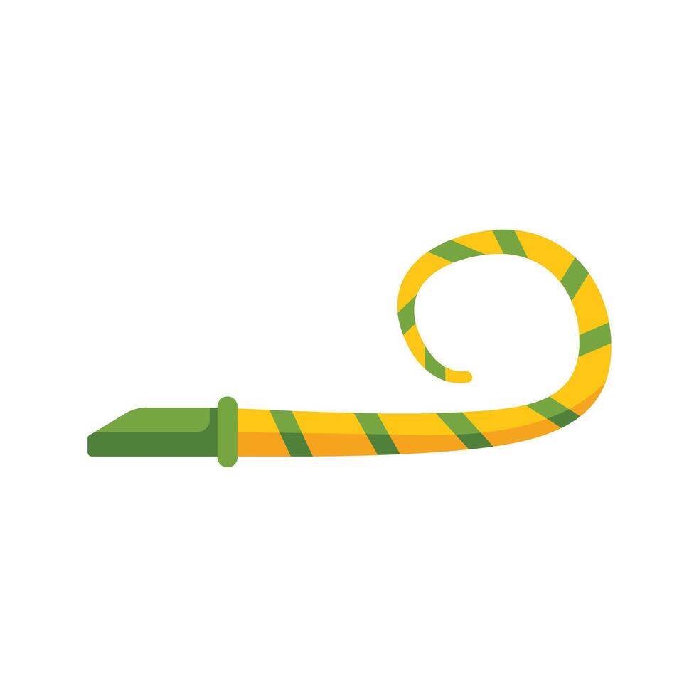 Green and yellow party blower making festive noise vector