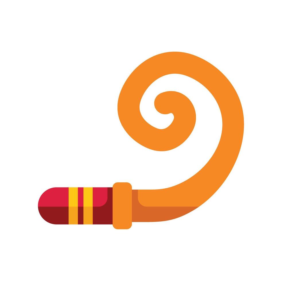 Orange party blower making noise for celebrating birthday parties and carnivals vector
