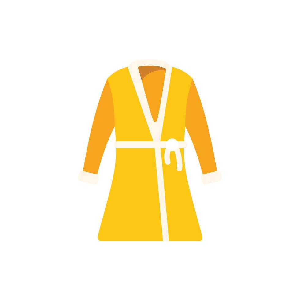 Yellow bathrobe folded for spa or hotel guest illustrating relaxation vector