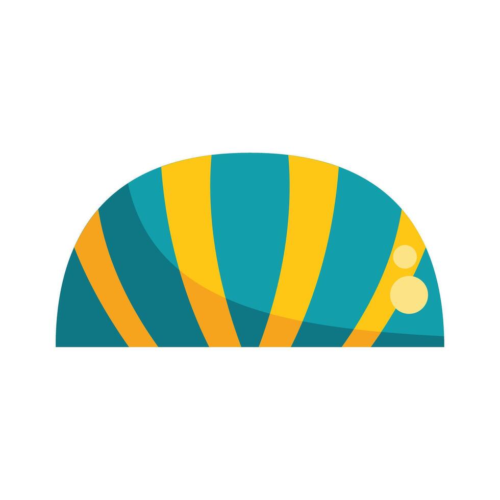 Striped semicircle showing abstract sun rising over horizon vector