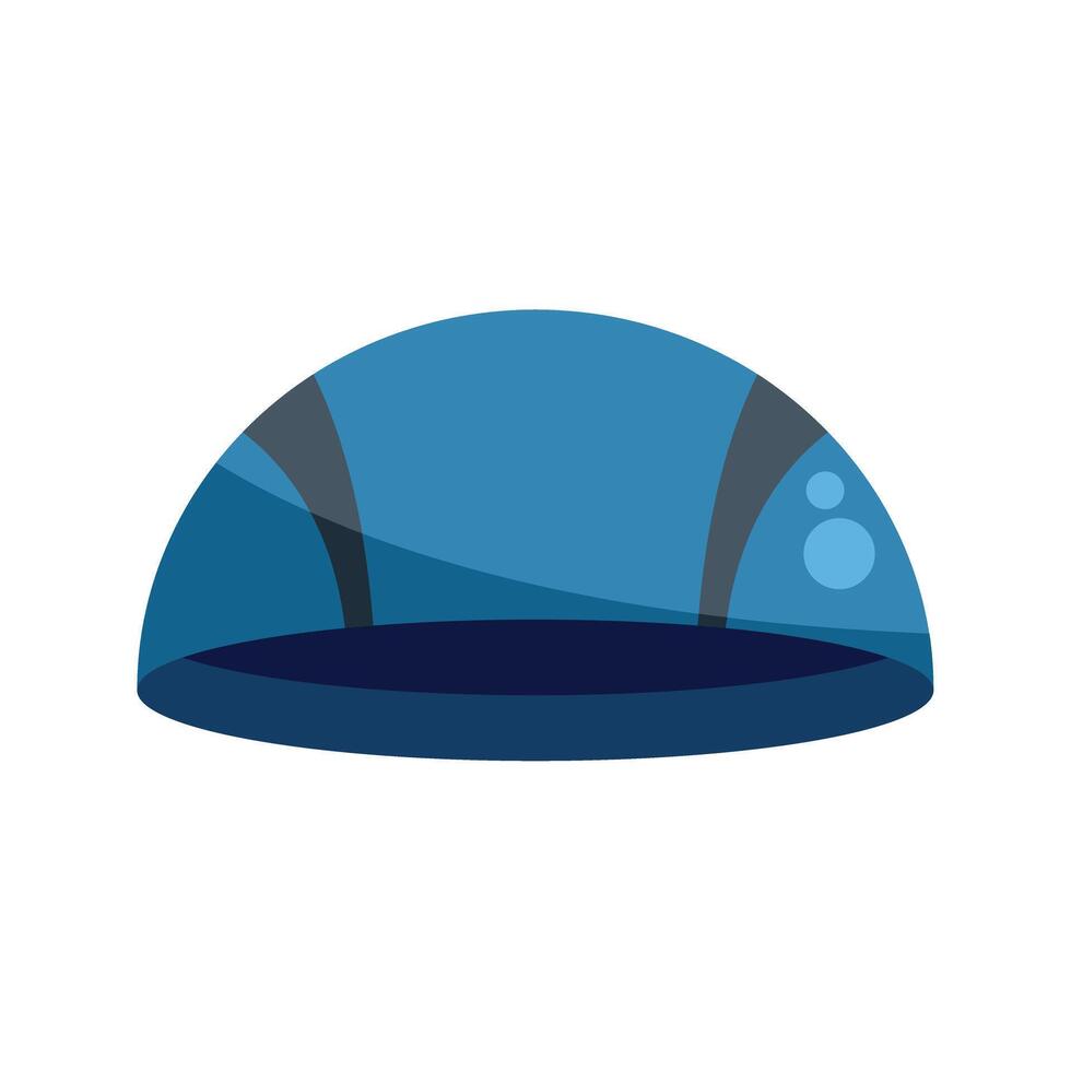 Blue swimming cap for professional training and competition vector