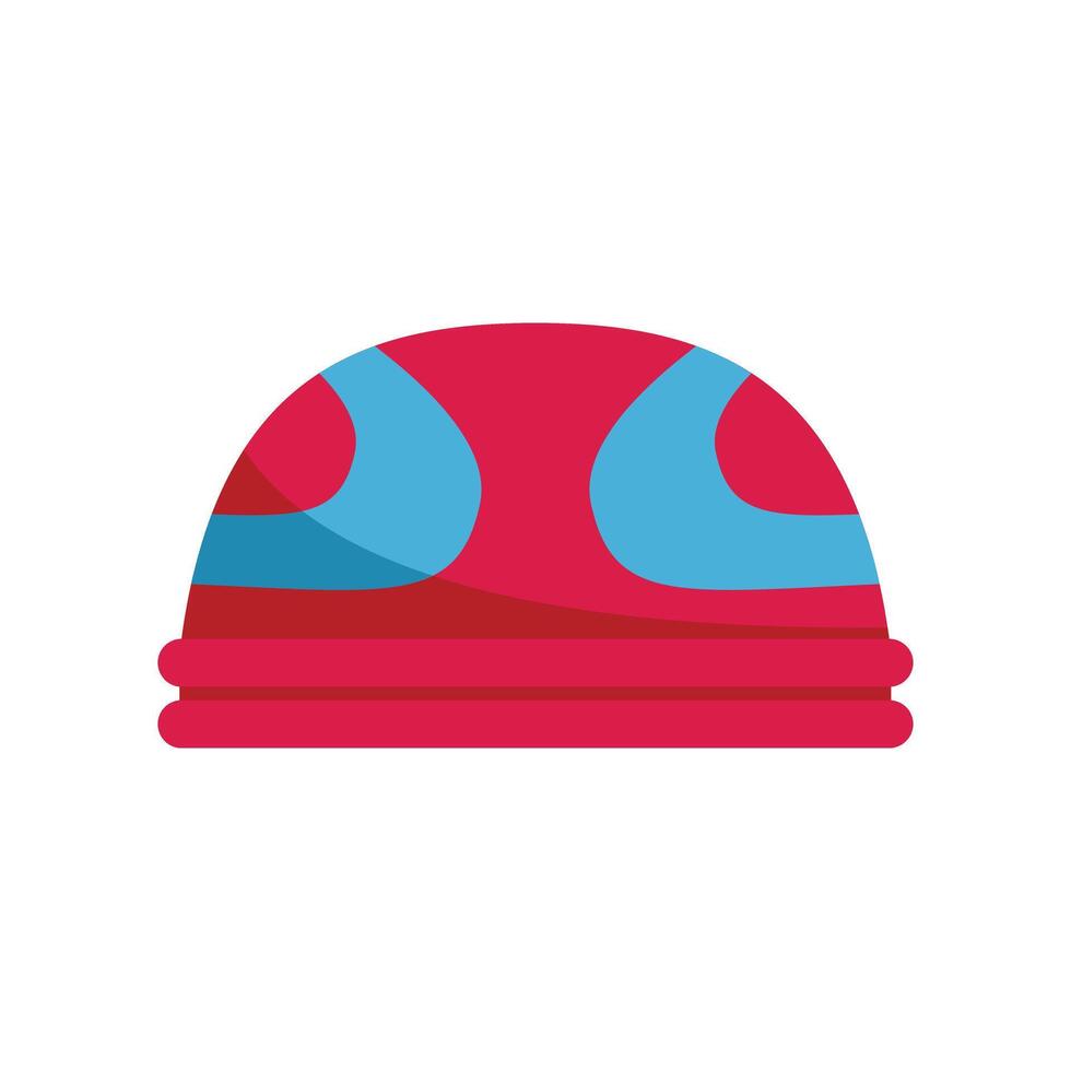 Red and blue swim cap for professional swimming training vector