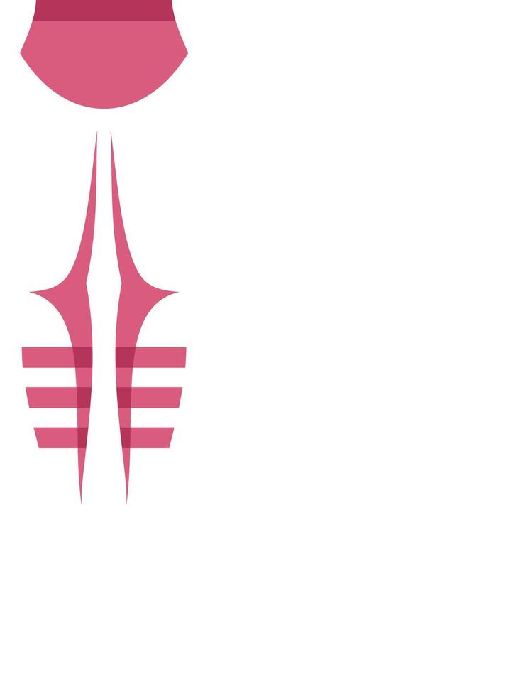 Abstract minimalist design featuring pink shapes on white background vector