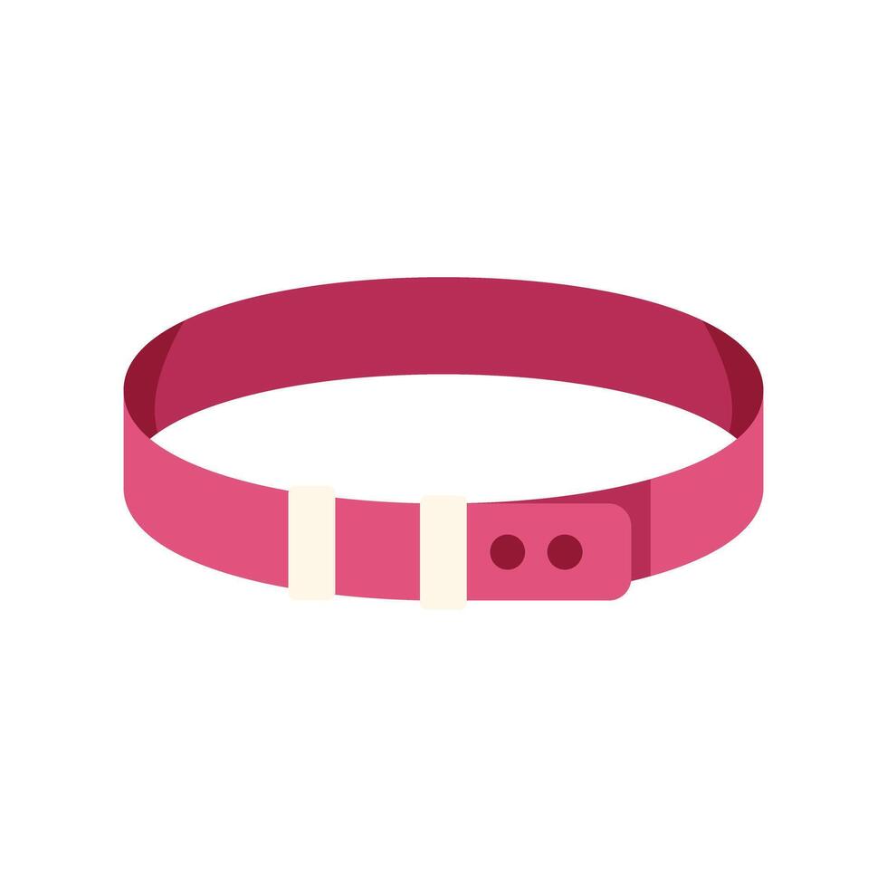 Pink dog collar with metal buckle lying flat vector