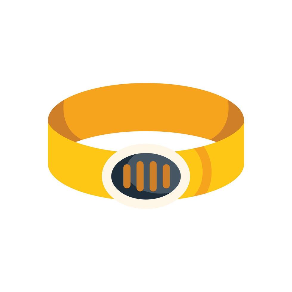 Yellow fitness tracker bracelet for counting steps and calories vector