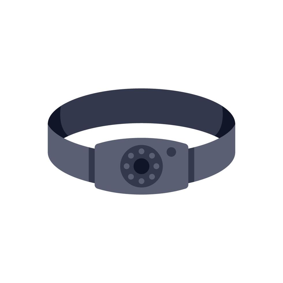 Headlamp flashlight camping equipment showing beam of light vector