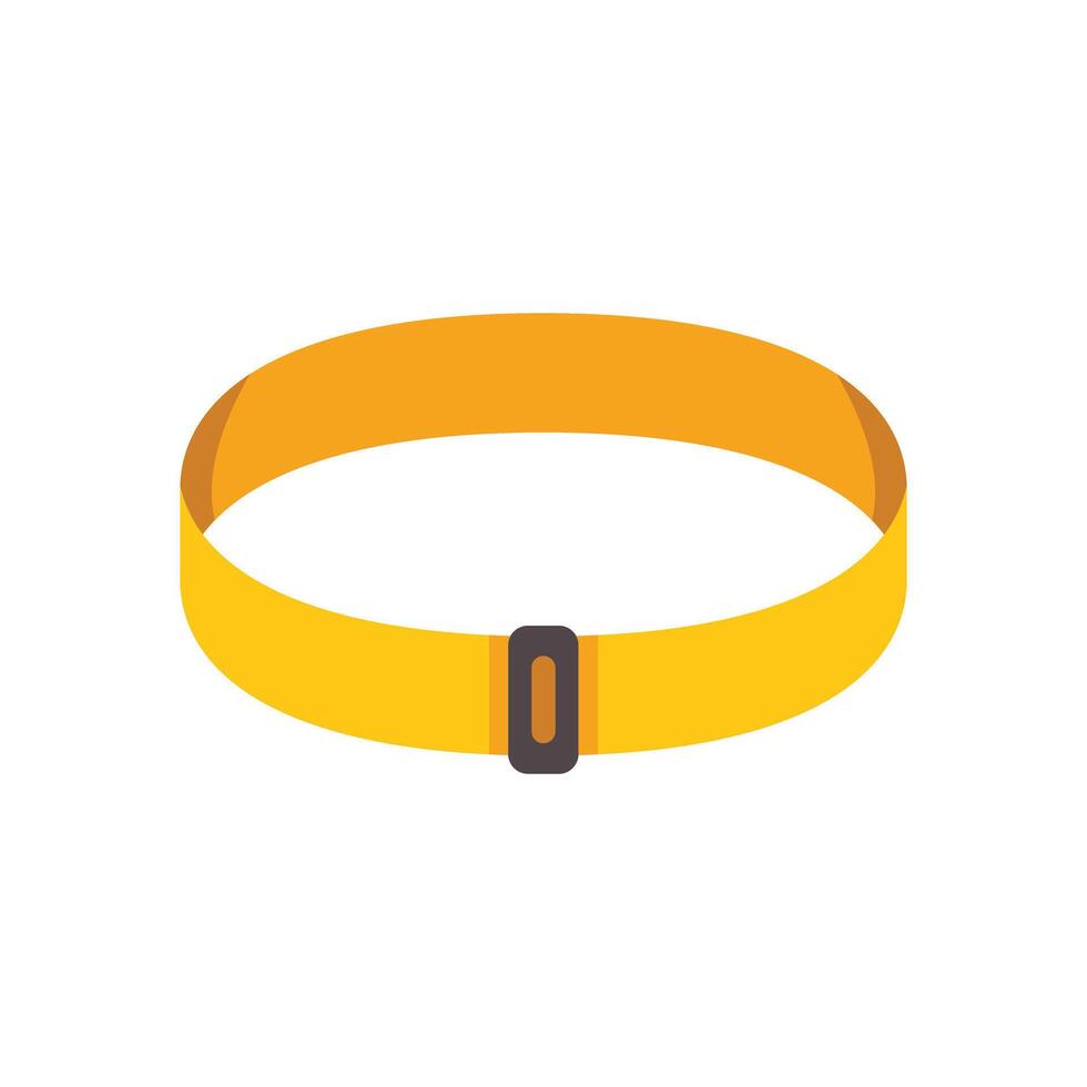 Yellow belt fastened with a buckle on white background vector